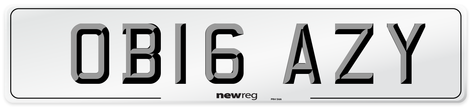 OB16 AZY Number Plate from New Reg